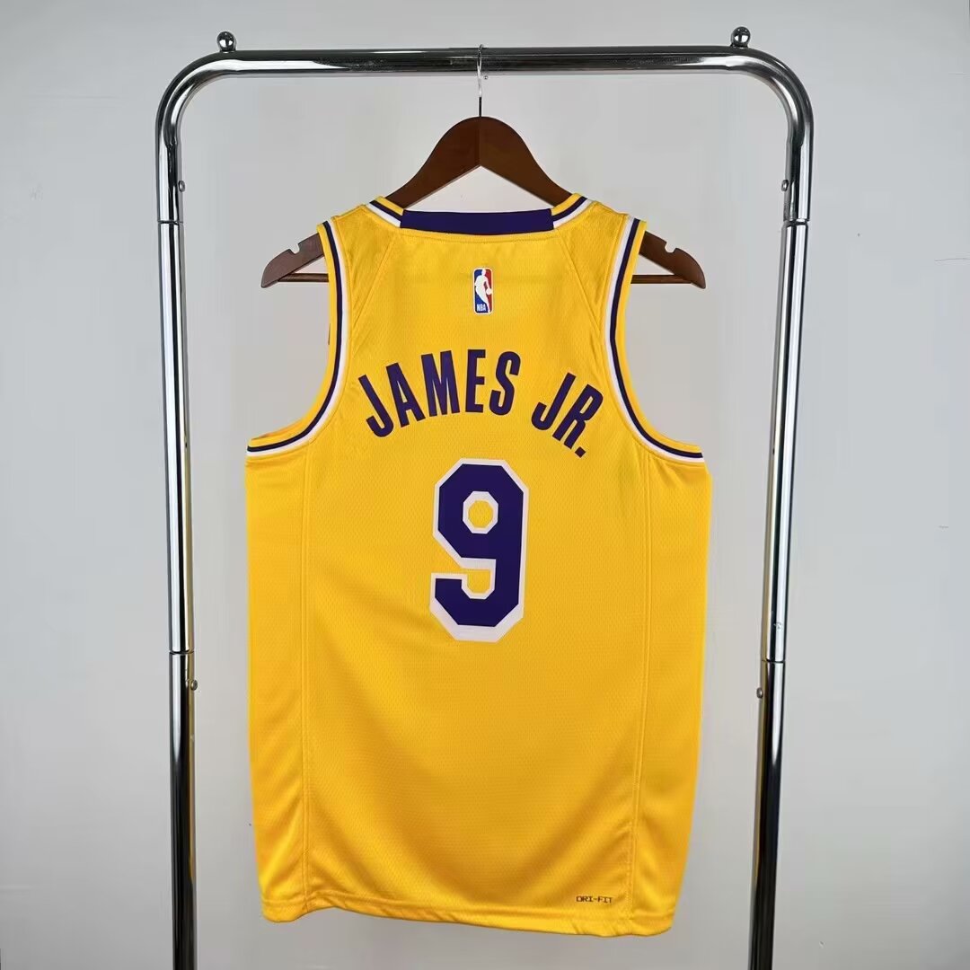 Men Los Angeles Lakers #9 James JR. Stitched yellow NBA 2024 Jersey->detroit lions->NFL Jersey